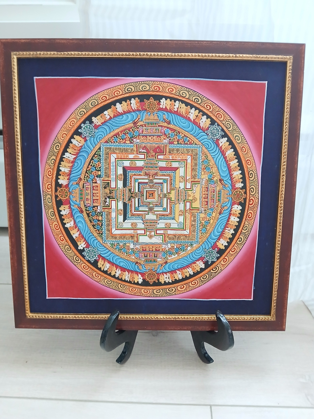 The Kalachakra Mandala: Cosmic Dance of Time, Nepal Hand Painted PAINTING, Mint